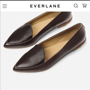 Everlane modern point flat blue and dark red